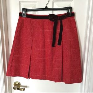J. Crew Wool Tweed Pleated Skirt